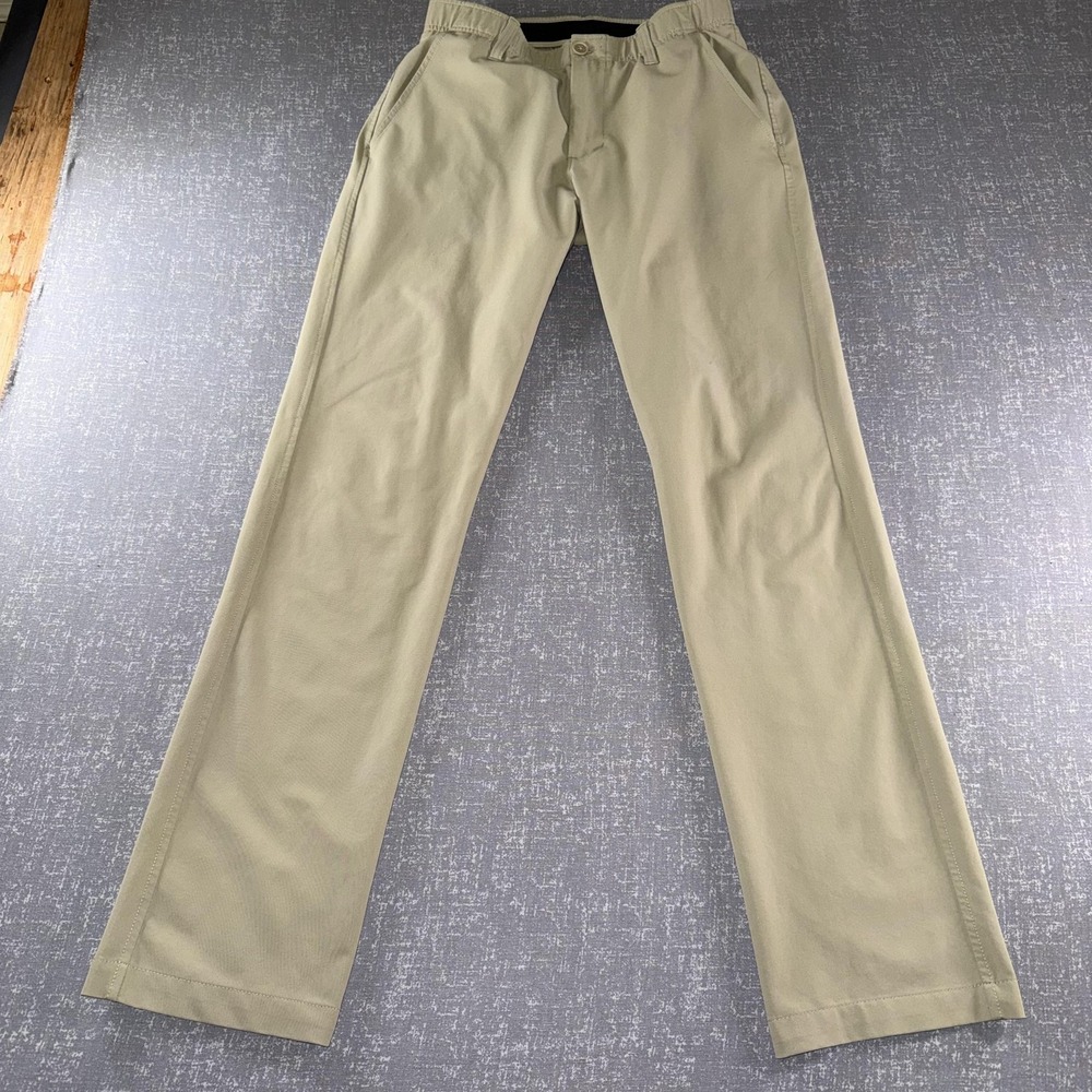 Under Armour Pants Mens 30x32 Beige Golf Elastic Waist Performance Stretch Chino